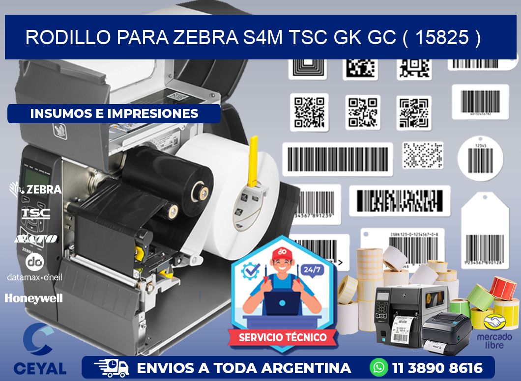 rodillo para zebra S4M TSC GK GC ( 15825 )