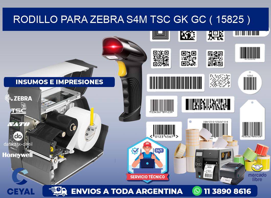 rodillo para zebra S4M TSC GK GC ( 15825 )