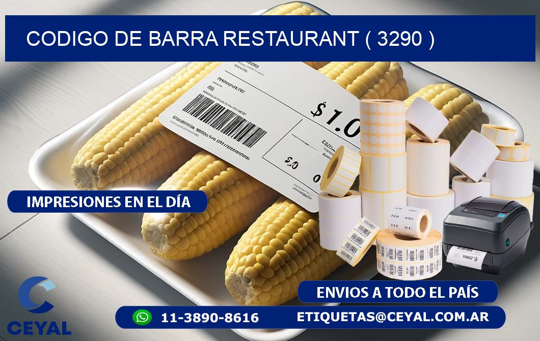 CODIGO DE BARRA RESTAURANT ( 3290 )