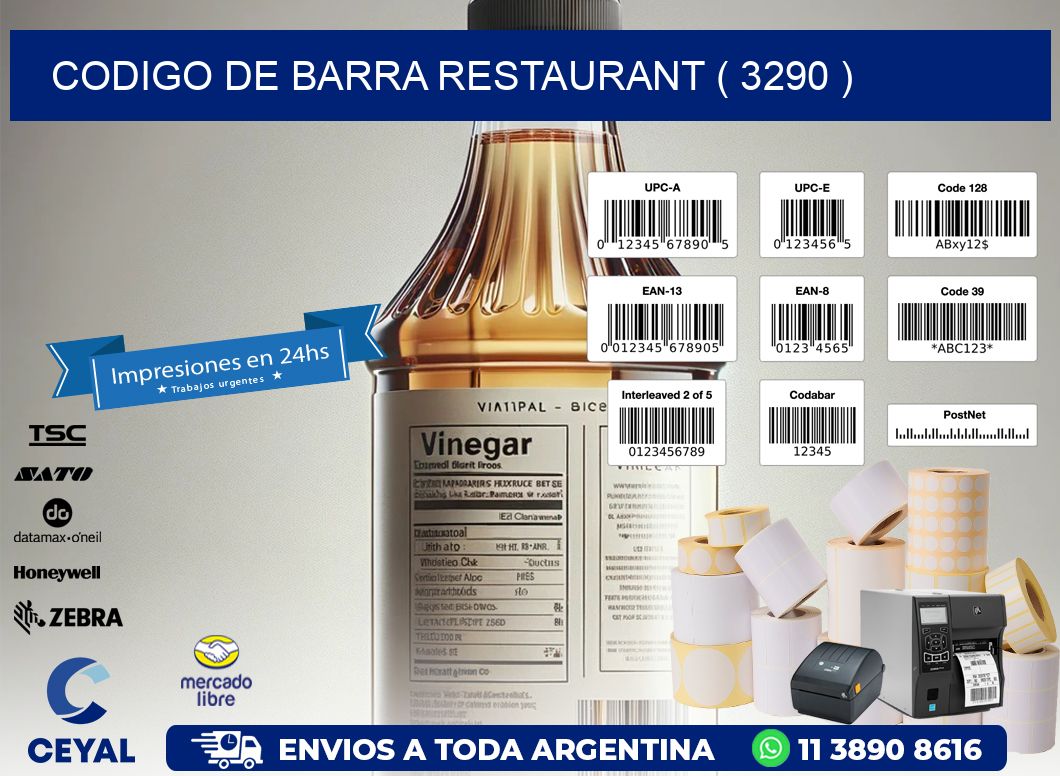 CODIGO DE BARRA RESTAURANT ( 3290 )