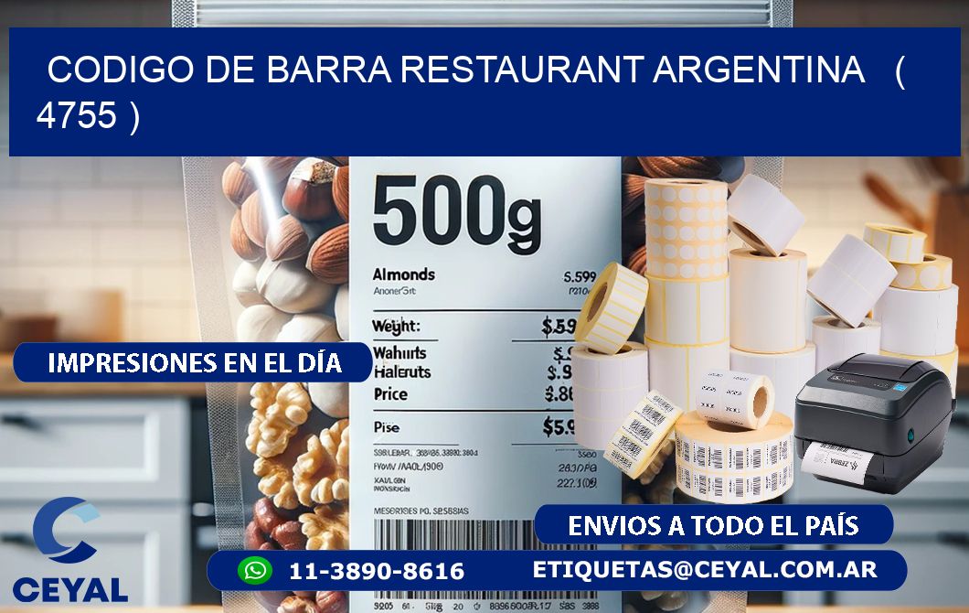 CODIGO DE BARRA RESTAURANT ARGENTINA ( 4755 )
