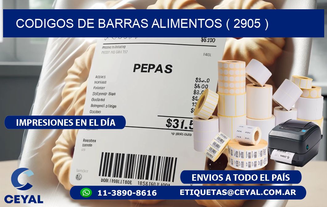 CODIGOS DE BARRAS ALIMENTOS ( 2905 )