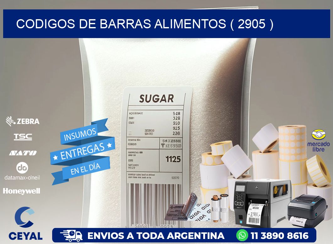 CODIGOS DE BARRAS ALIMENTOS ( 2905 )