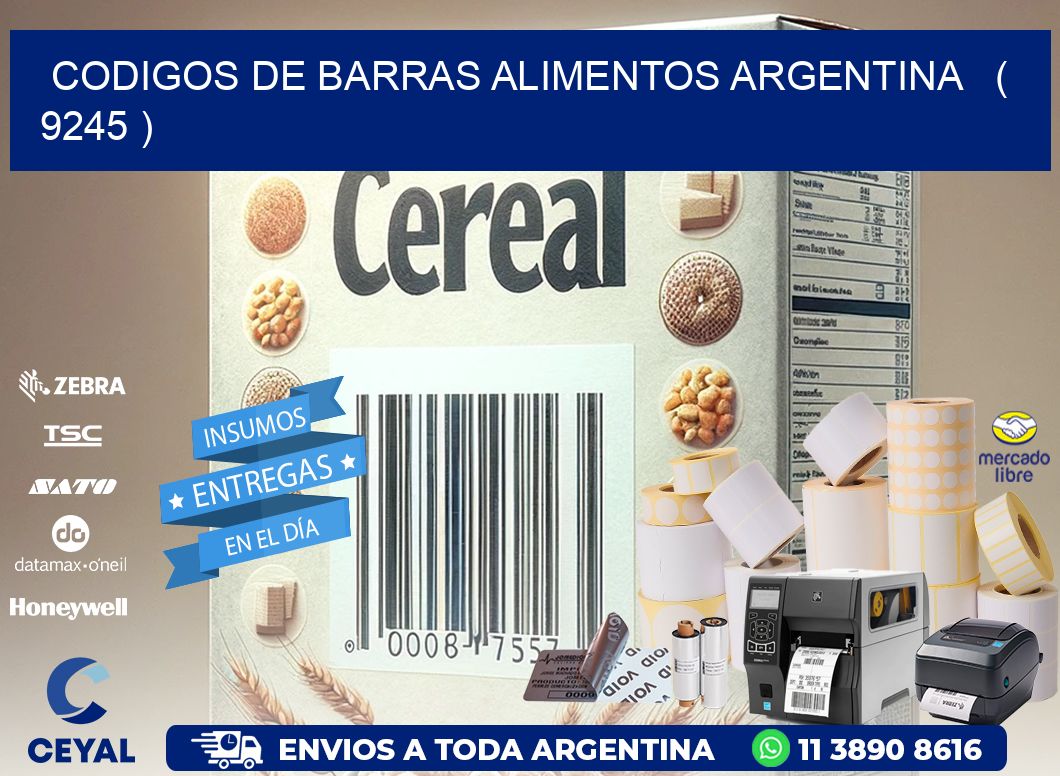 CODIGOS DE BARRAS ALIMENTOS ARGENTINA   ( 9245 )