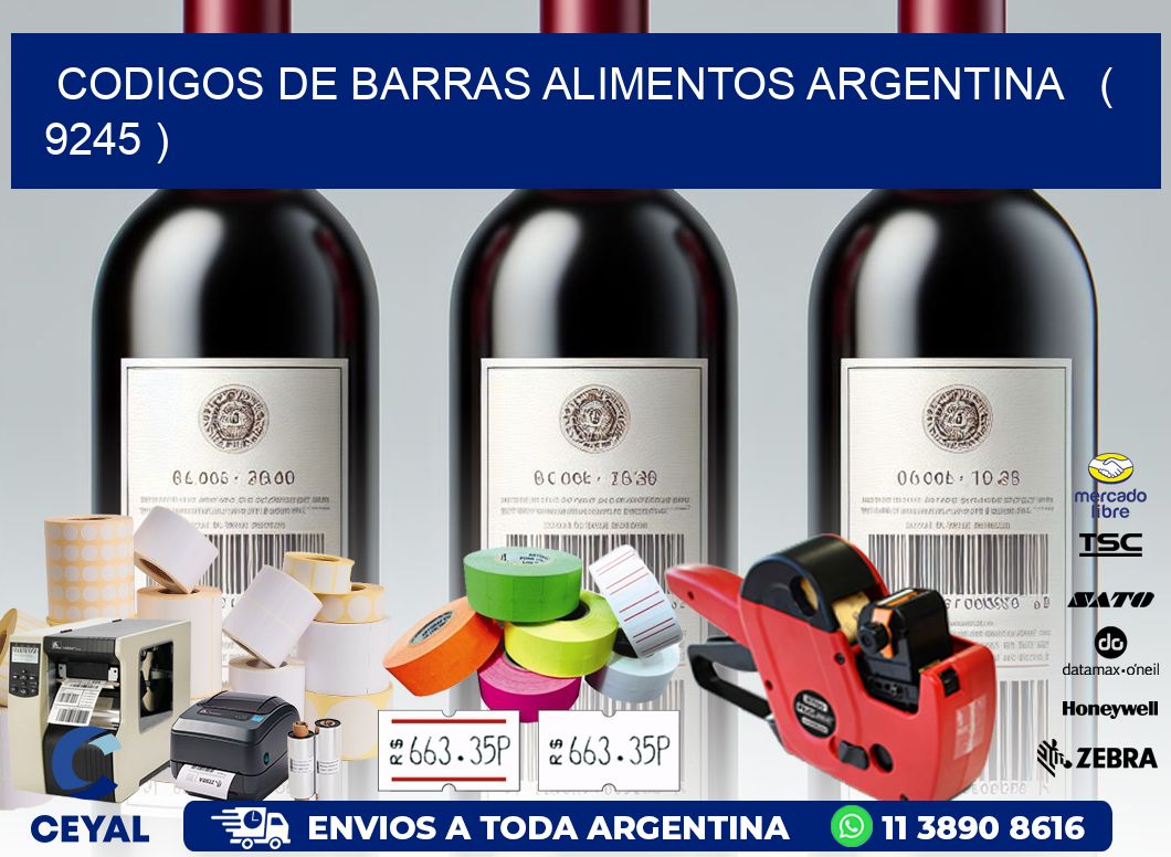 CODIGOS DE BARRAS ALIMENTOS ARGENTINA   ( 9245 )