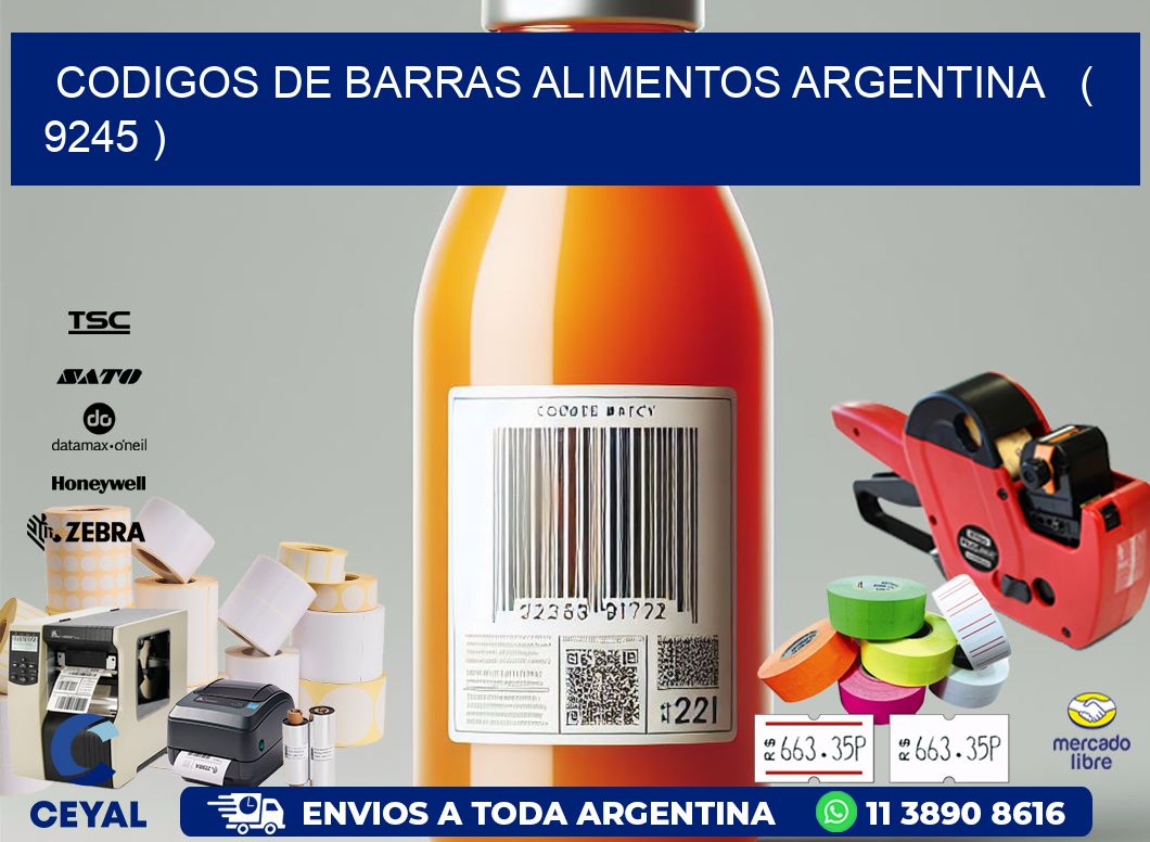 CODIGOS DE BARRAS ALIMENTOS ARGENTINA   ( 9245 )