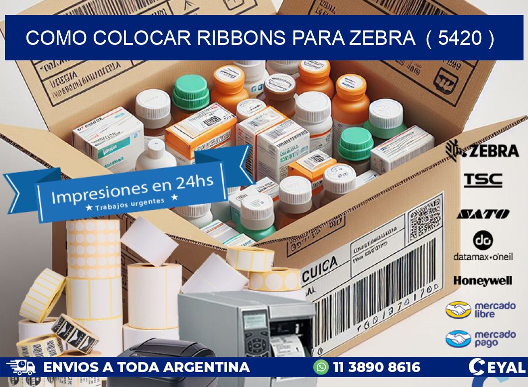 COMO COLOCAR RIBBONS PARA ZEBRA  ( 5420 )