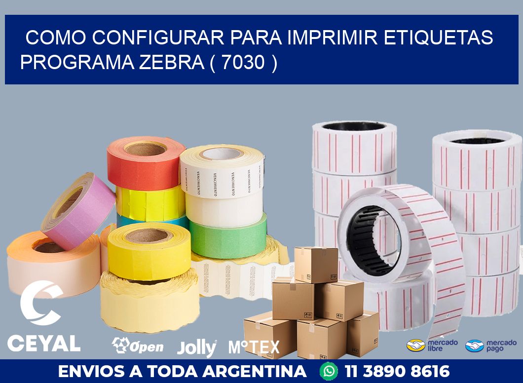 COMO CONFIGURAR PARA IMPRIMIR ETIQUETAS PROGRAMA ZEBRA ( 7030 )
