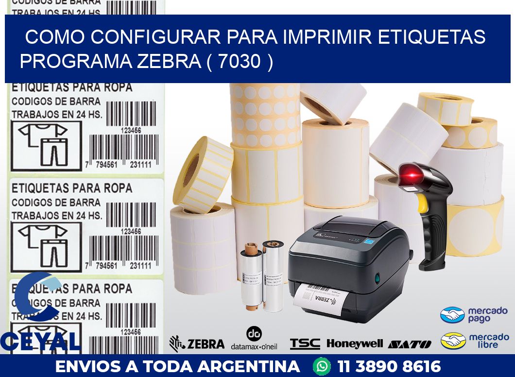 COMO CONFIGURAR PARA IMPRIMIR ETIQUETAS PROGRAMA ZEBRA ( 7030 )