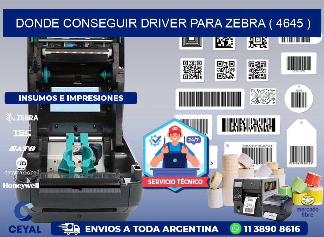 DONDE CONSEGUIR DRIVER PARA ZEBRA ( 4645 )