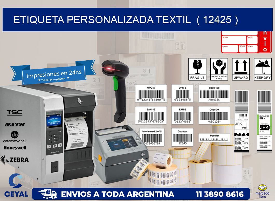 ETIQUETA PERSONALIZADA TEXTIL  ( 12425 )