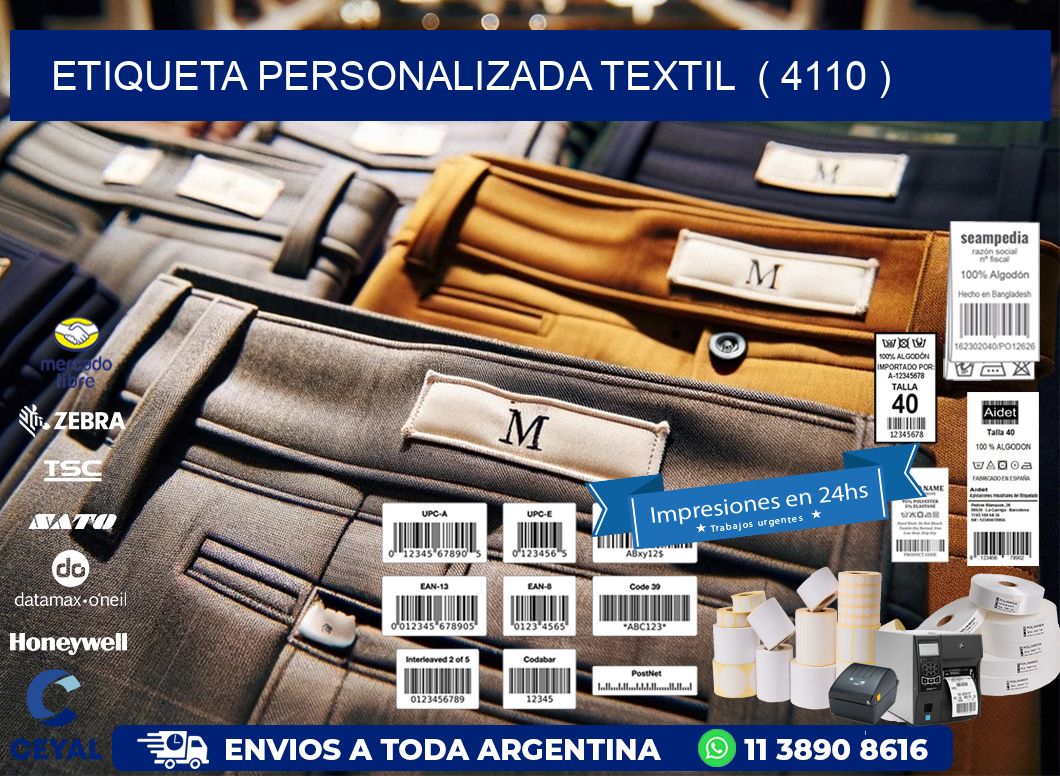 ETIQUETA PERSONALIZADA TEXTIL  ( 4110 )