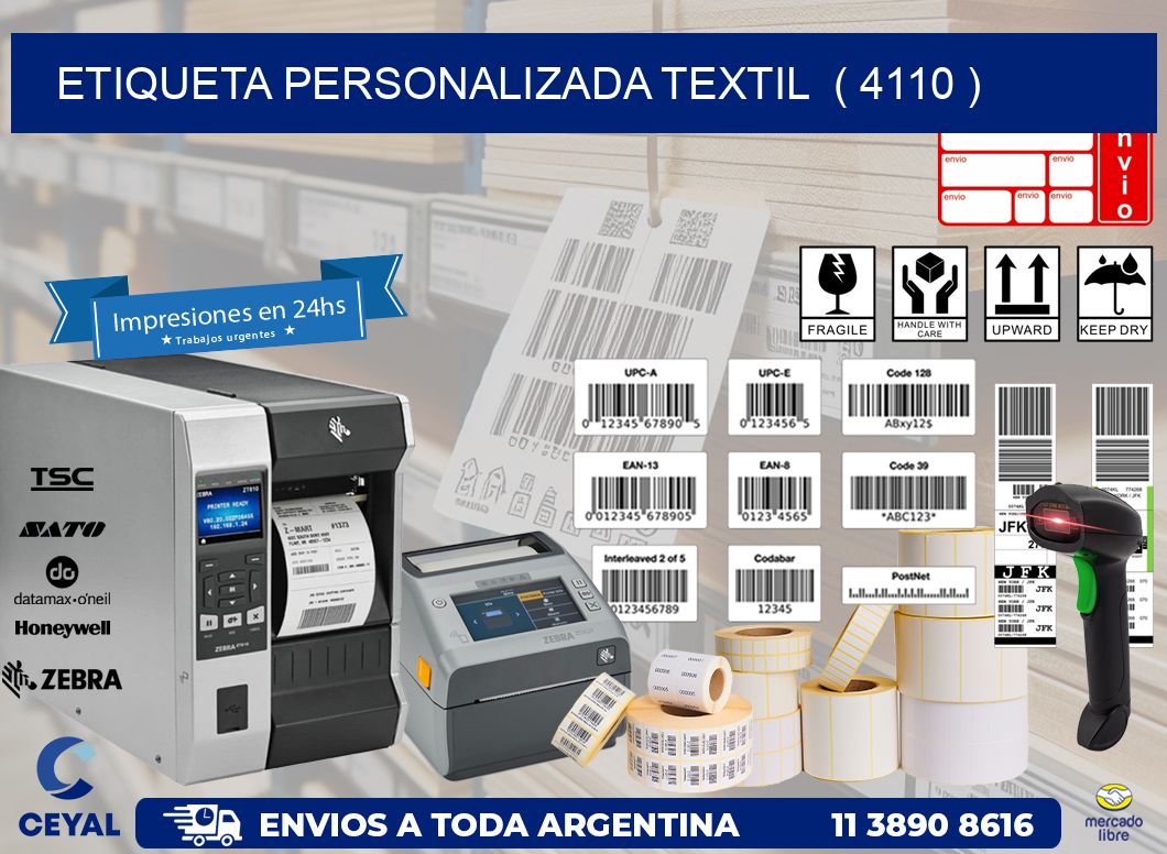 ETIQUETA PERSONALIZADA TEXTIL  ( 4110 )