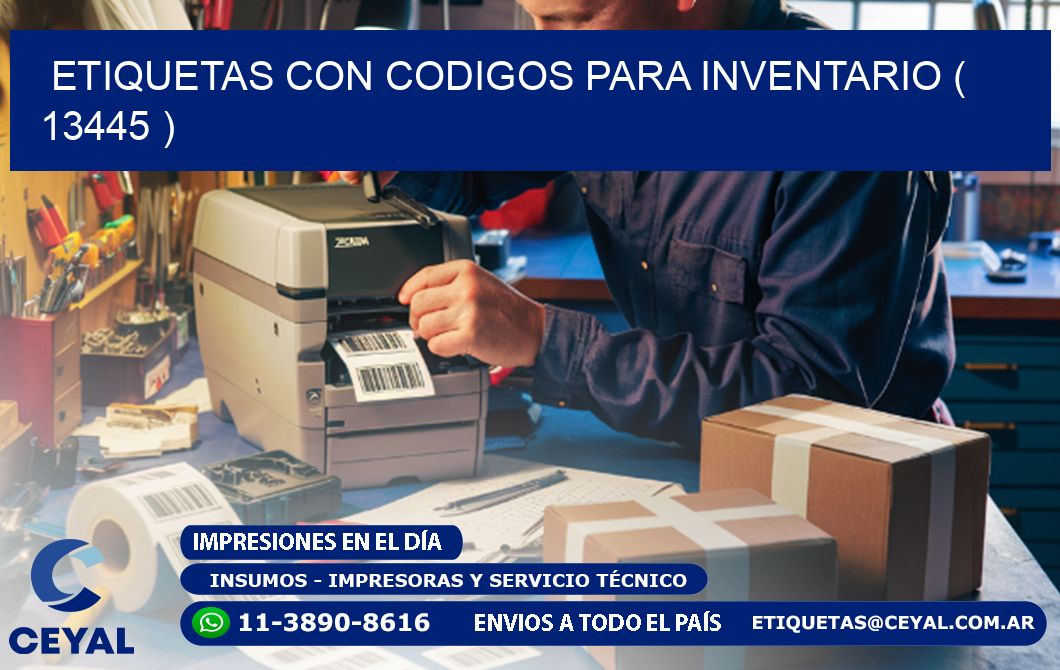 ETIQUETAS CON CODIGOS PARA INVENTARIO ( 13445 )