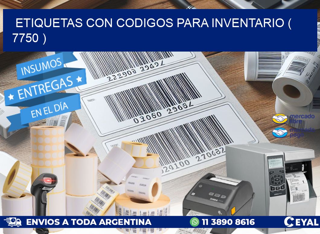 ETIQUETAS CON CODIGOS PARA INVENTARIO ( 7750 )