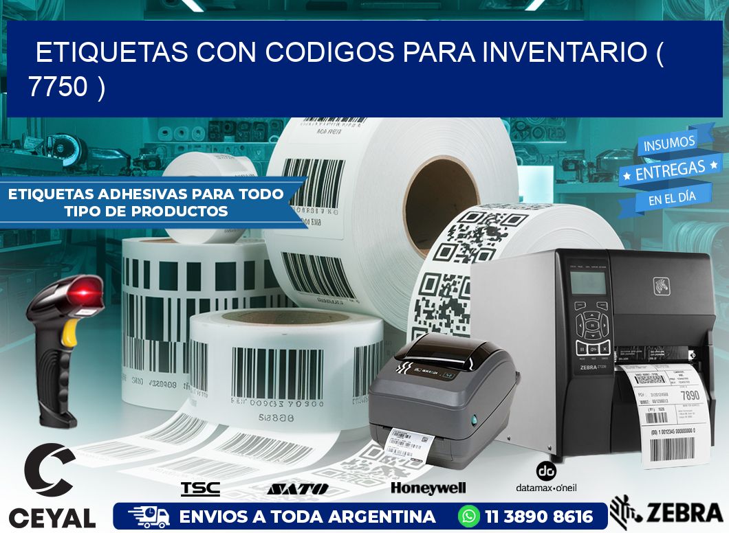 ETIQUETAS CON CODIGOS PARA INVENTARIO ( 7750 )