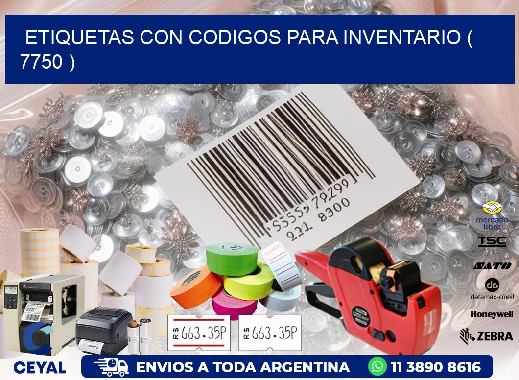 ETIQUETAS CON CODIGOS PARA INVENTARIO ( 7750 )