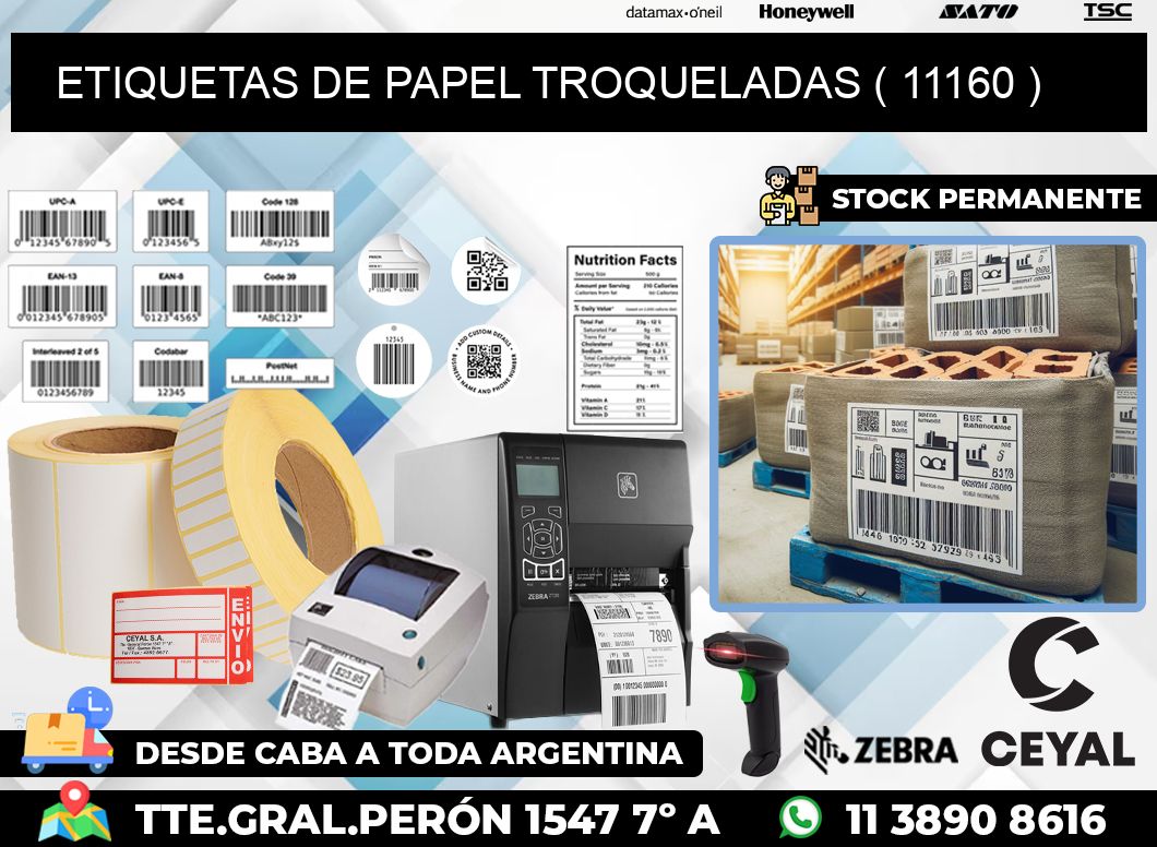 ETIQUETAS DE PAPEL TROQUELADAS ( 11160 )