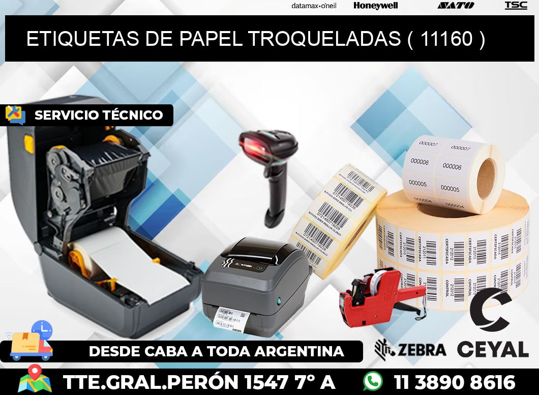 ETIQUETAS DE PAPEL TROQUELADAS ( 11160 )