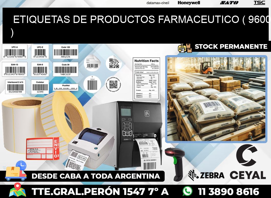 ETIQUETAS DE PRODUCTOS FARMACEUTICO ( 9600 )