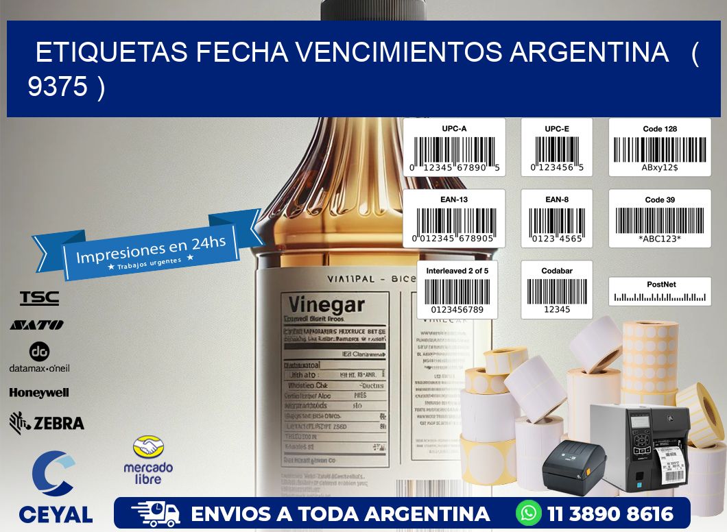 ETIQUETAS FECHA VENCIMIENTOS ARGENTINA   ( 9375 )