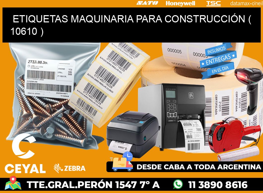 ETIQUETAS MAQUINARIA PARA CONSTRUCCIÓN ( 10610 )