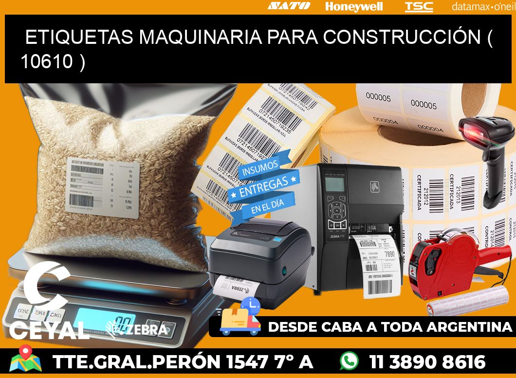 ETIQUETAS MAQUINARIA PARA CONSTRUCCIÓN ( 10610 )