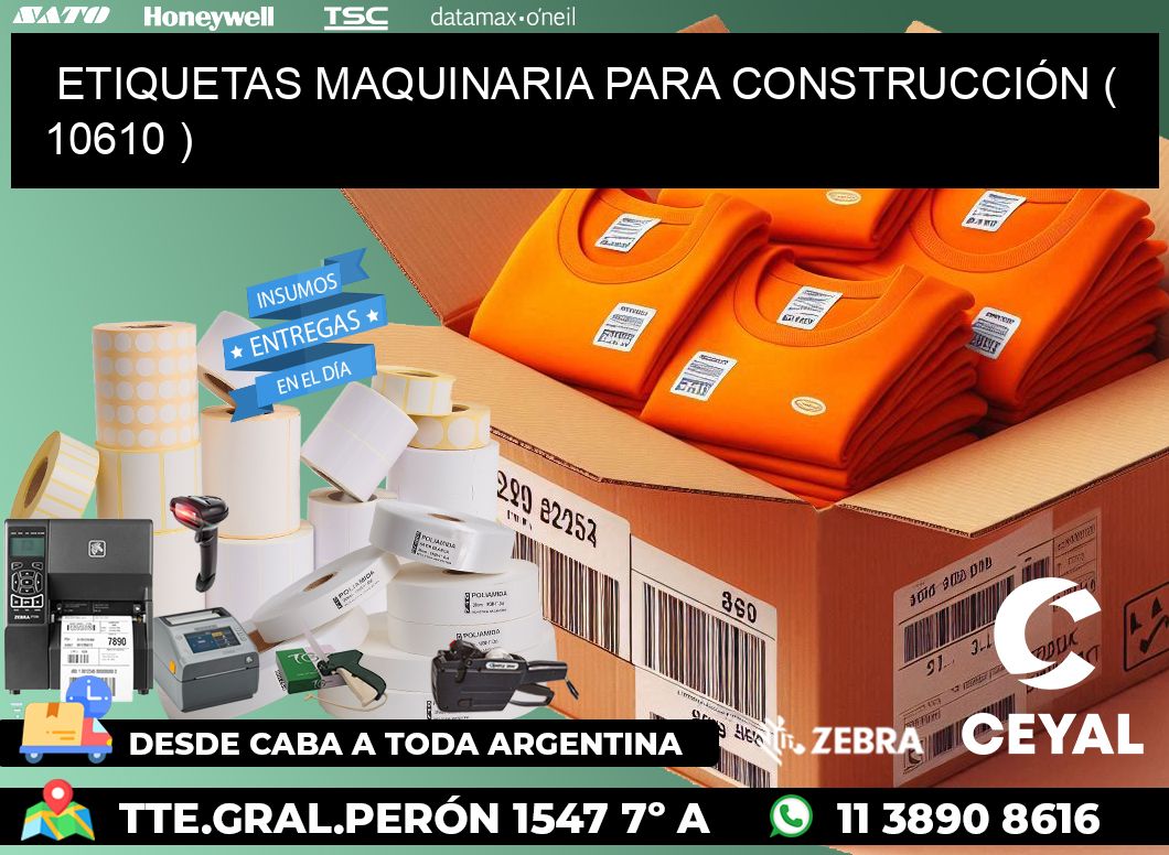 ETIQUETAS MAQUINARIA PARA CONSTRUCCIÓN ( 10610 )