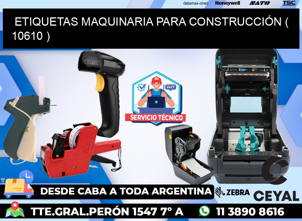 ETIQUETAS MAQUINARIA PARA CONSTRUCCIÓN ( 10610 )