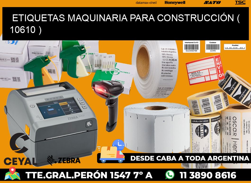 ETIQUETAS MAQUINARIA PARA CONSTRUCCIÓN ( 10610 )