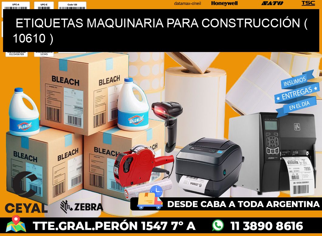 ETIQUETAS MAQUINARIA PARA CONSTRUCCIÓN ( 10610 )