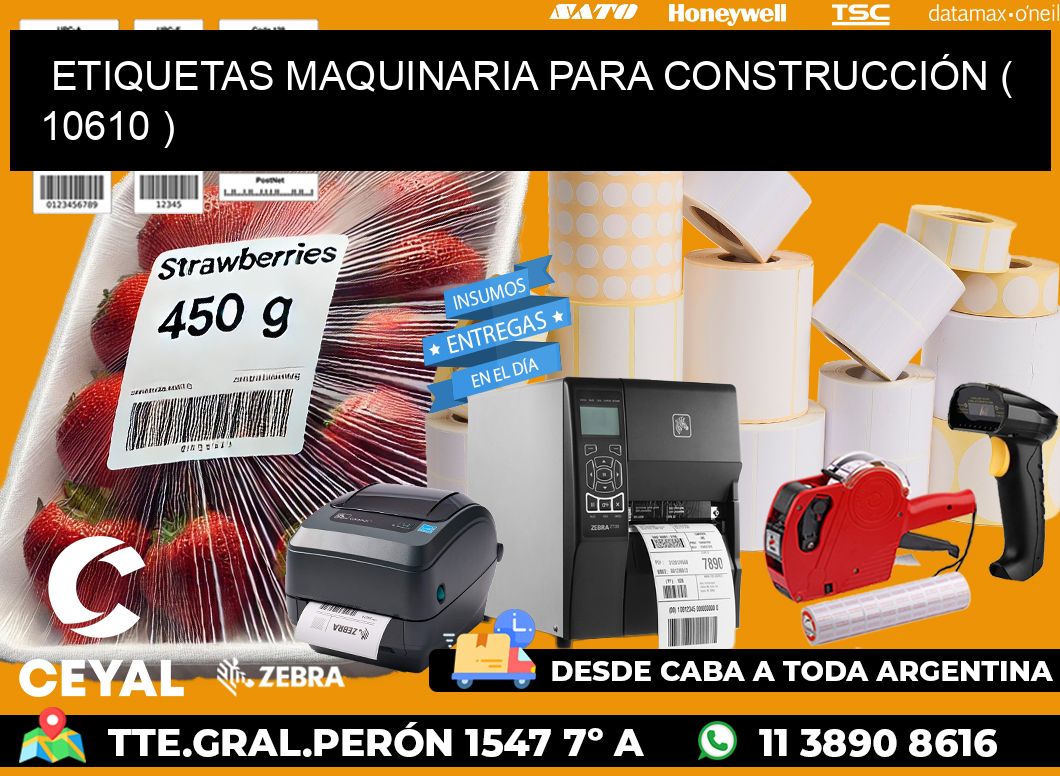 ETIQUETAS MAQUINARIA PARA CONSTRUCCIÓN ( 10610 )