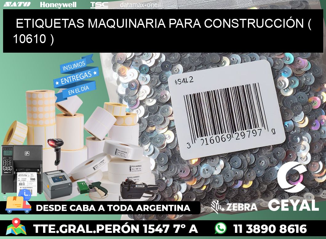 ETIQUETAS MAQUINARIA PARA CONSTRUCCIÓN ( 10610 )