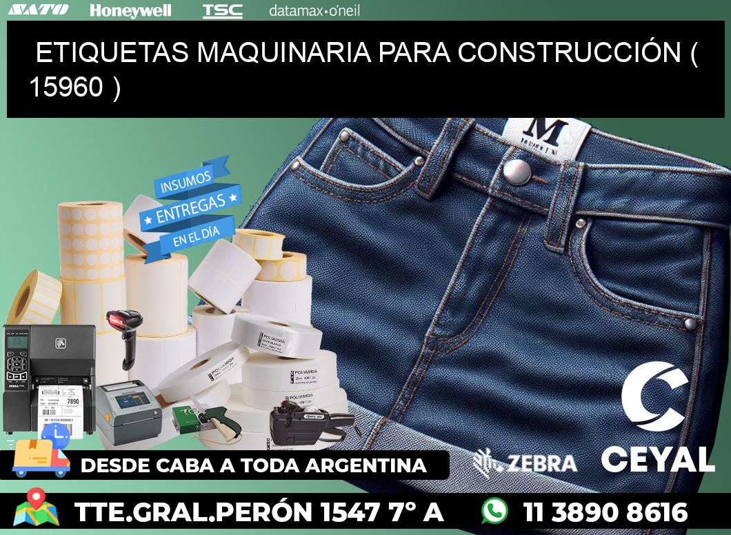 ETIQUETAS MAQUINARIA PARA CONSTRUCCIÓN ( 15960 )