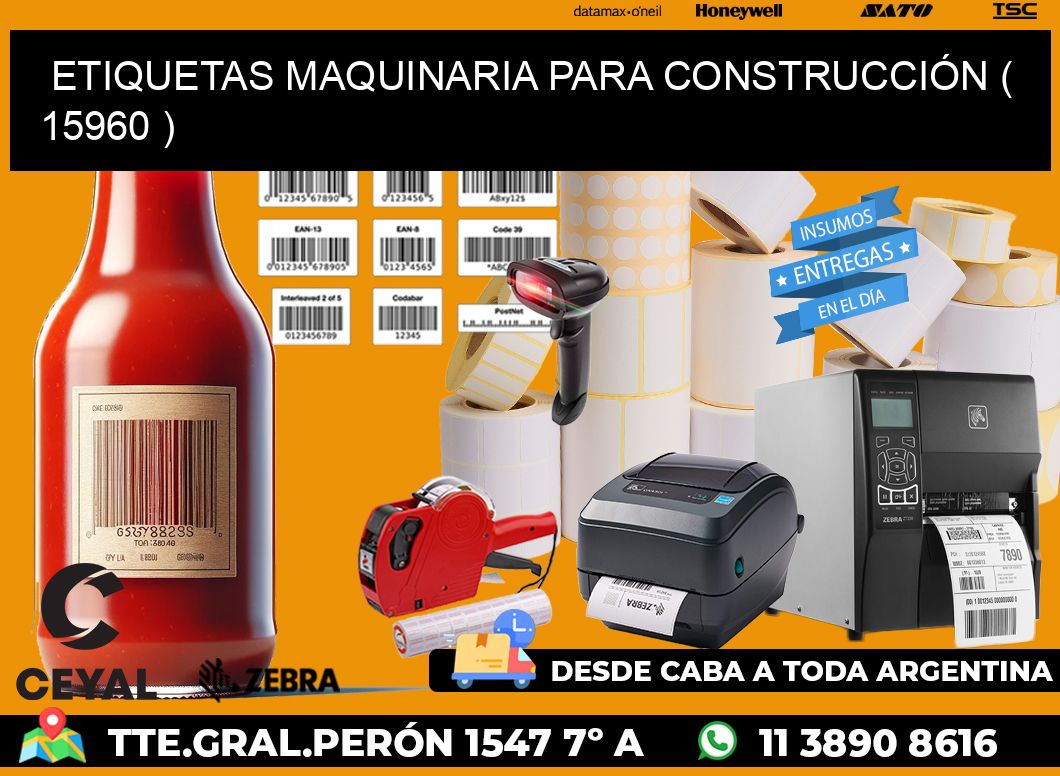 ETIQUETAS MAQUINARIA PARA CONSTRUCCIÓN ( 15960 )