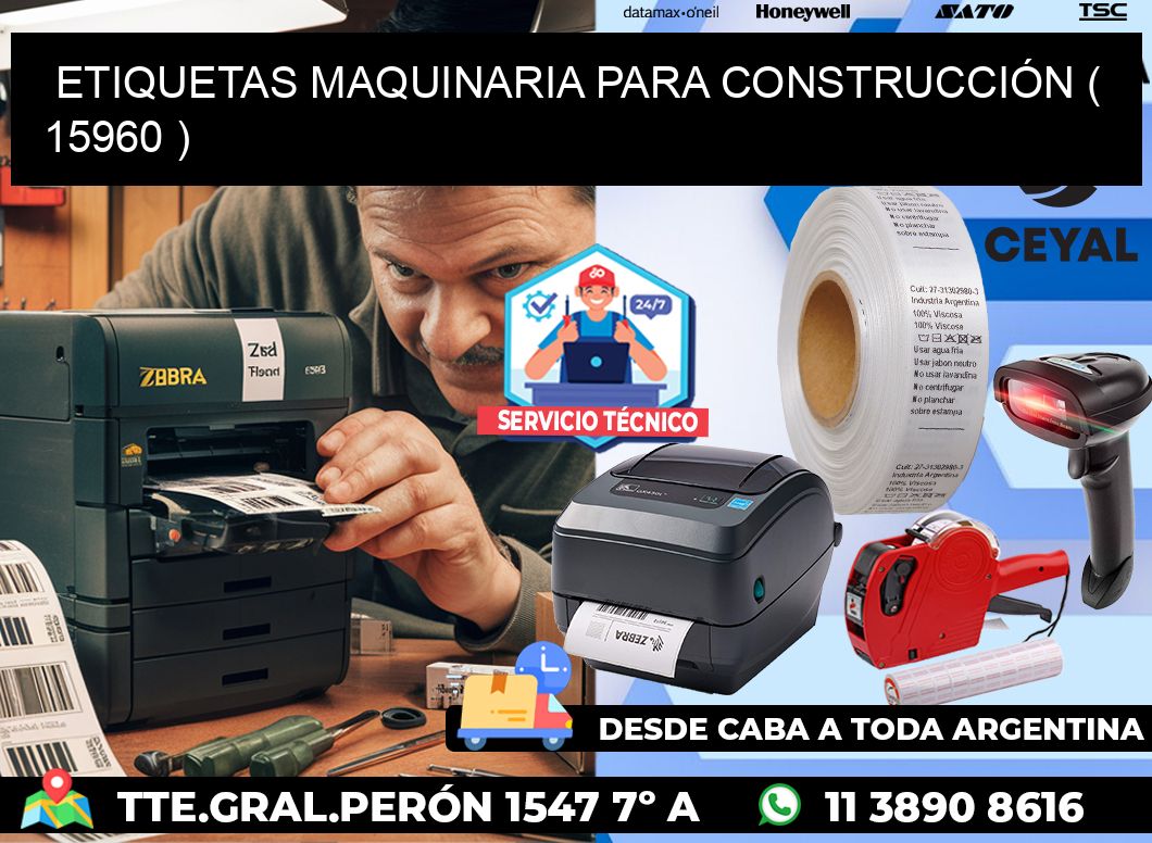 ETIQUETAS MAQUINARIA PARA CONSTRUCCIÓN ( 15960 )