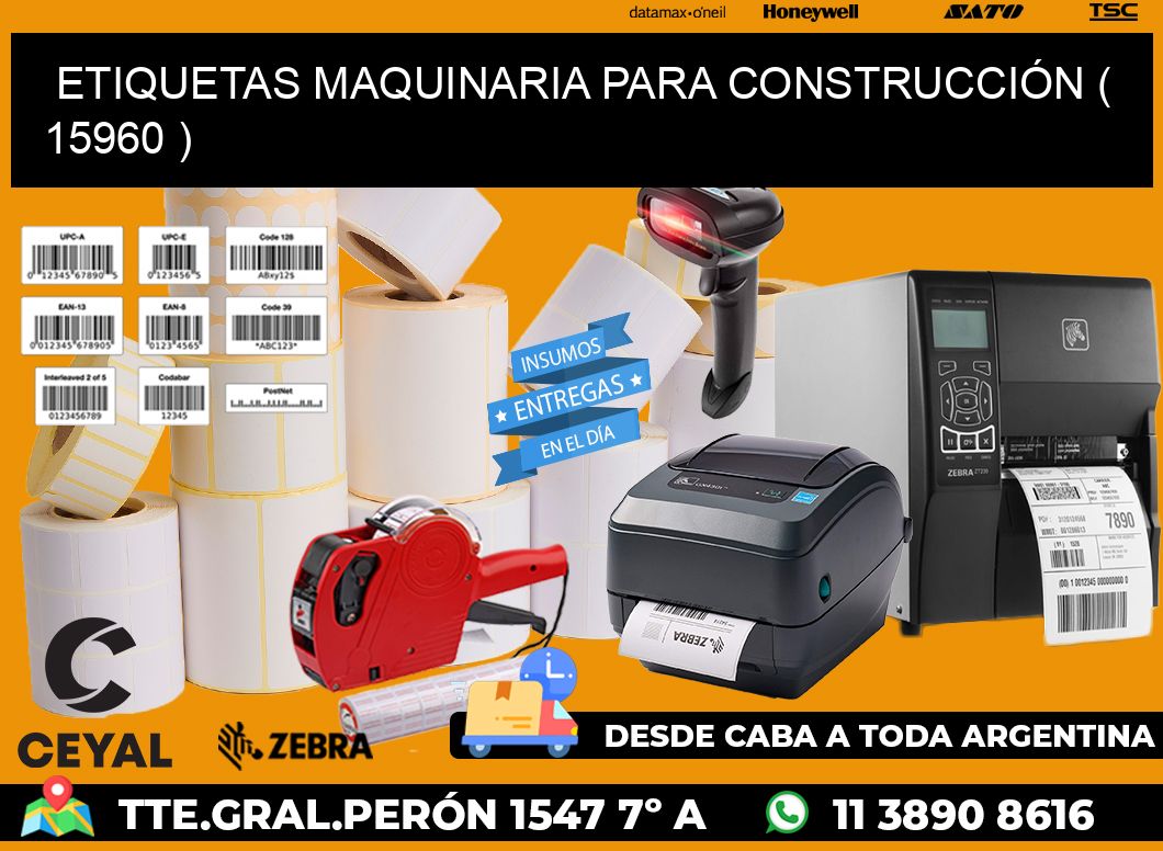 ETIQUETAS MAQUINARIA PARA CONSTRUCCIÓN ( 15960 )