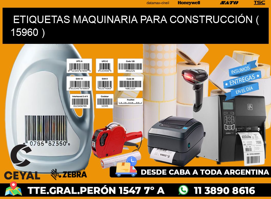 ETIQUETAS MAQUINARIA PARA CONSTRUCCIÓN ( 15960 )