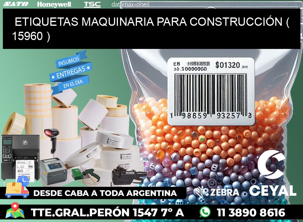 ETIQUETAS MAQUINARIA PARA CONSTRUCCIÓN ( 15960 )
