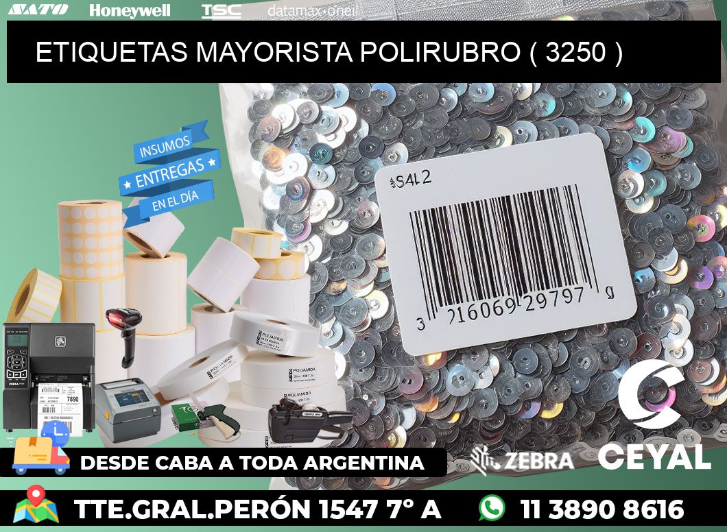 ETIQUETAS MAYORISTA POLIRUBRO ( 3250 )