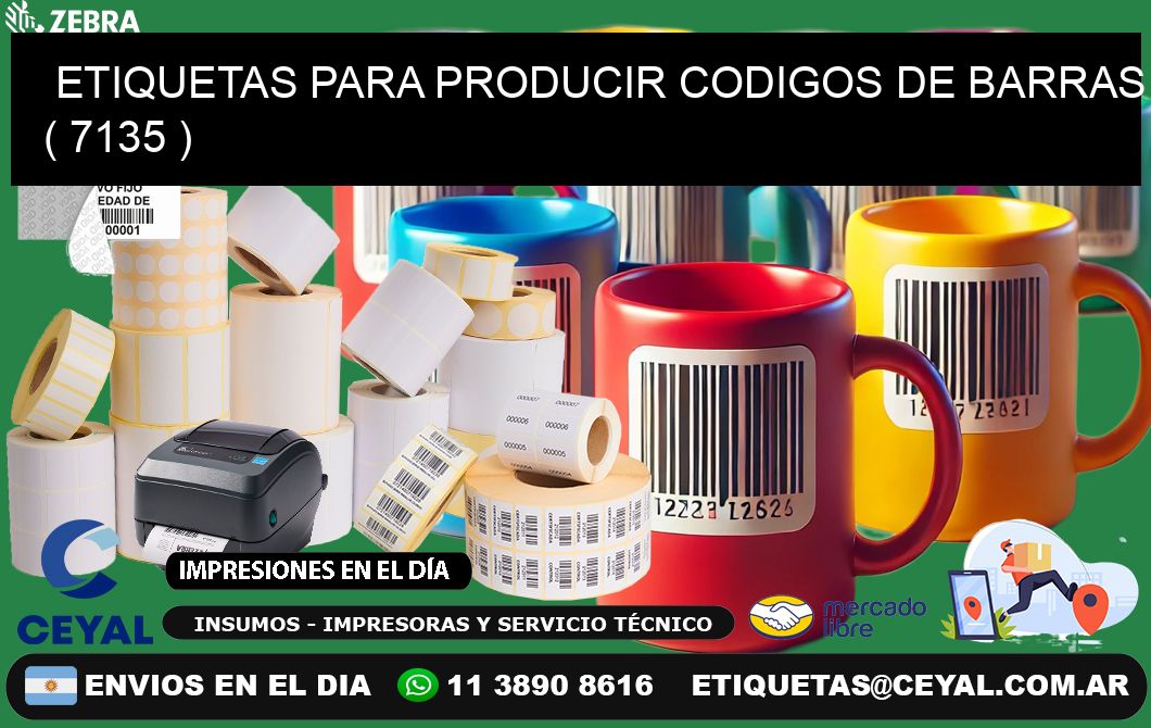 ETIQUETAS PARA PRODUCIR CODIGOS DE BARRAS ( 7135 )