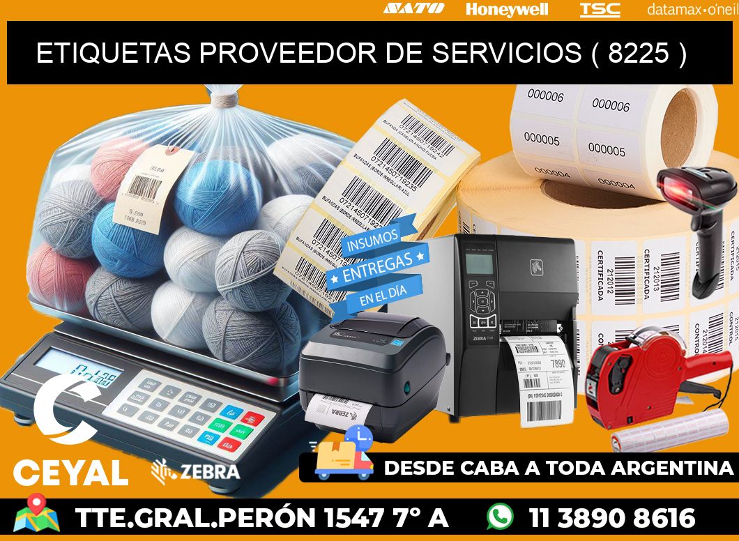 ETIQUETAS PROVEEDOR DE SERVICIOS ( 8225 )