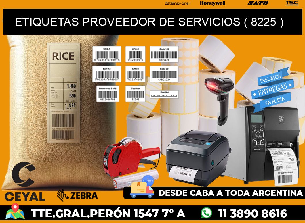 ETIQUETAS PROVEEDOR DE SERVICIOS ( 8225 )