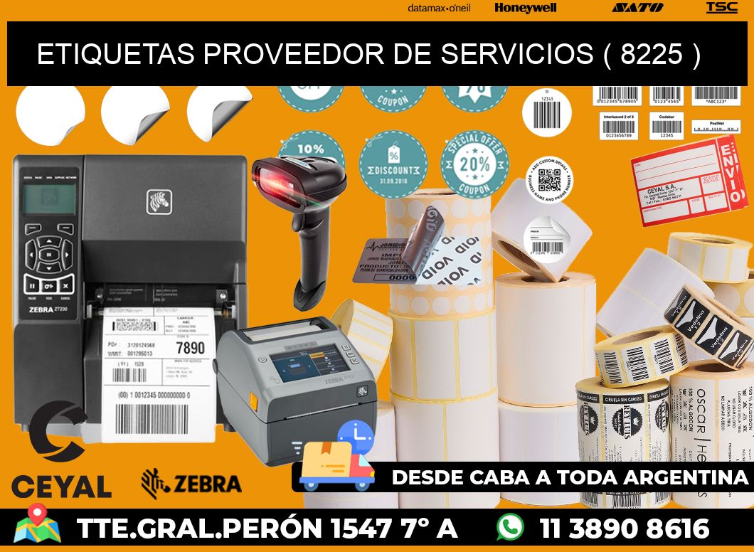 ETIQUETAS PROVEEDOR DE SERVICIOS ( 8225 )