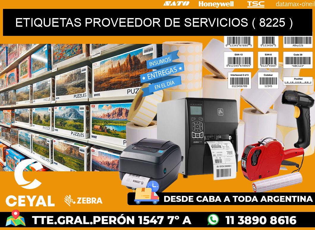 ETIQUETAS PROVEEDOR DE SERVICIOS ( 8225 )