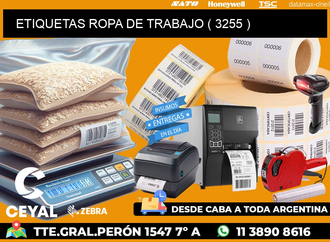 ETIQUETAS ROPA DE TRABAJO ( 3255 )