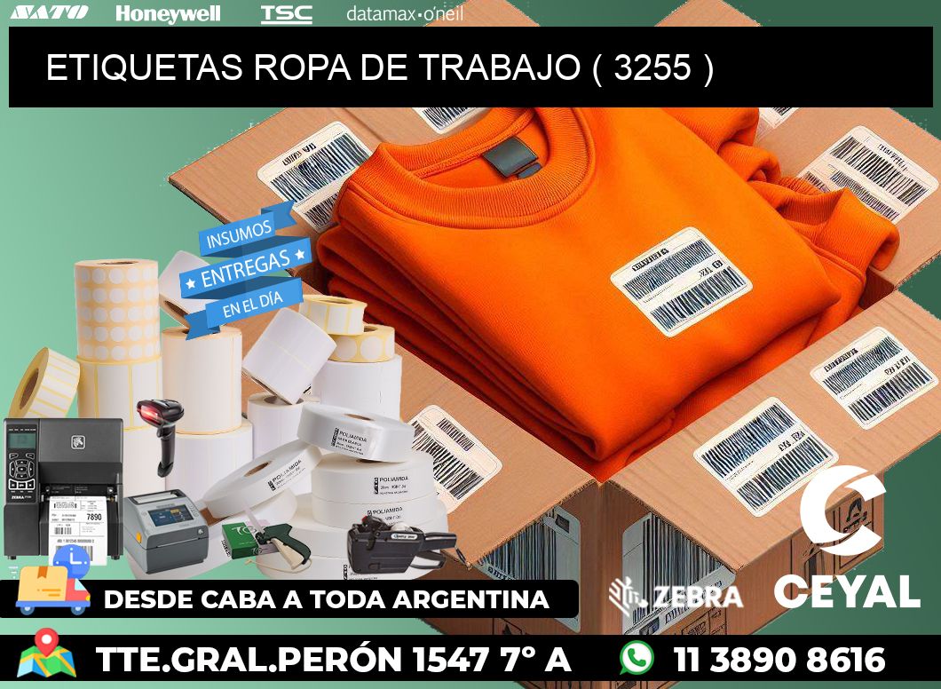 ETIQUETAS ROPA DE TRABAJO ( 3255 )