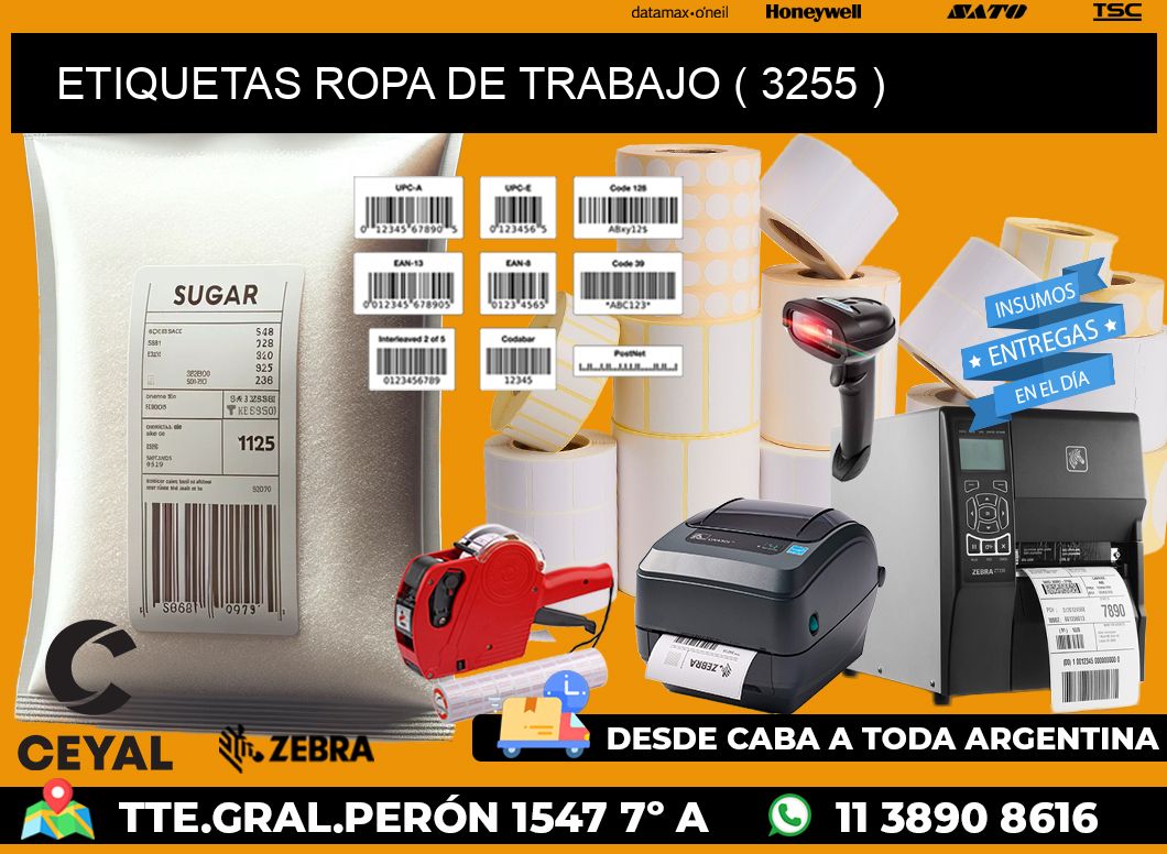 ETIQUETAS ROPA DE TRABAJO ( 3255 )