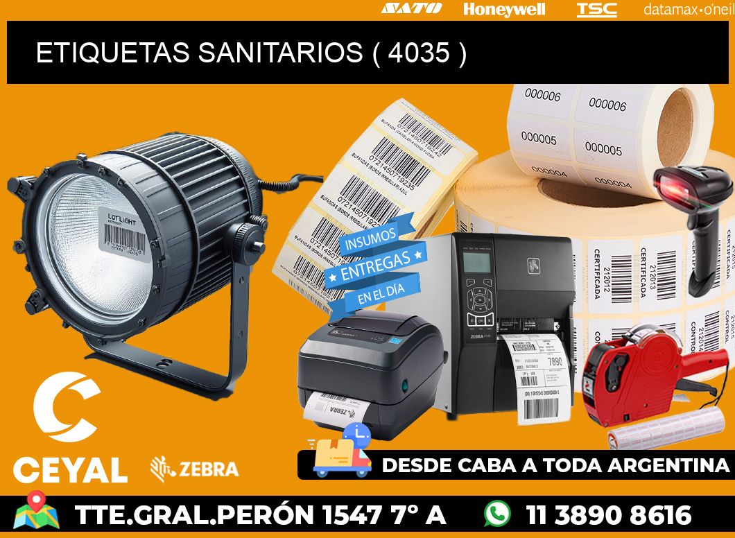 ETIQUETAS SANITARIOS ( 4035 )