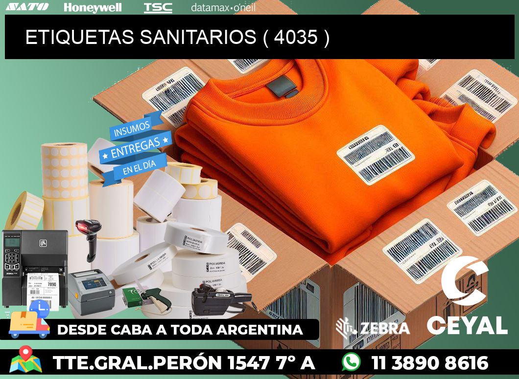 ETIQUETAS SANITARIOS ( 4035 )